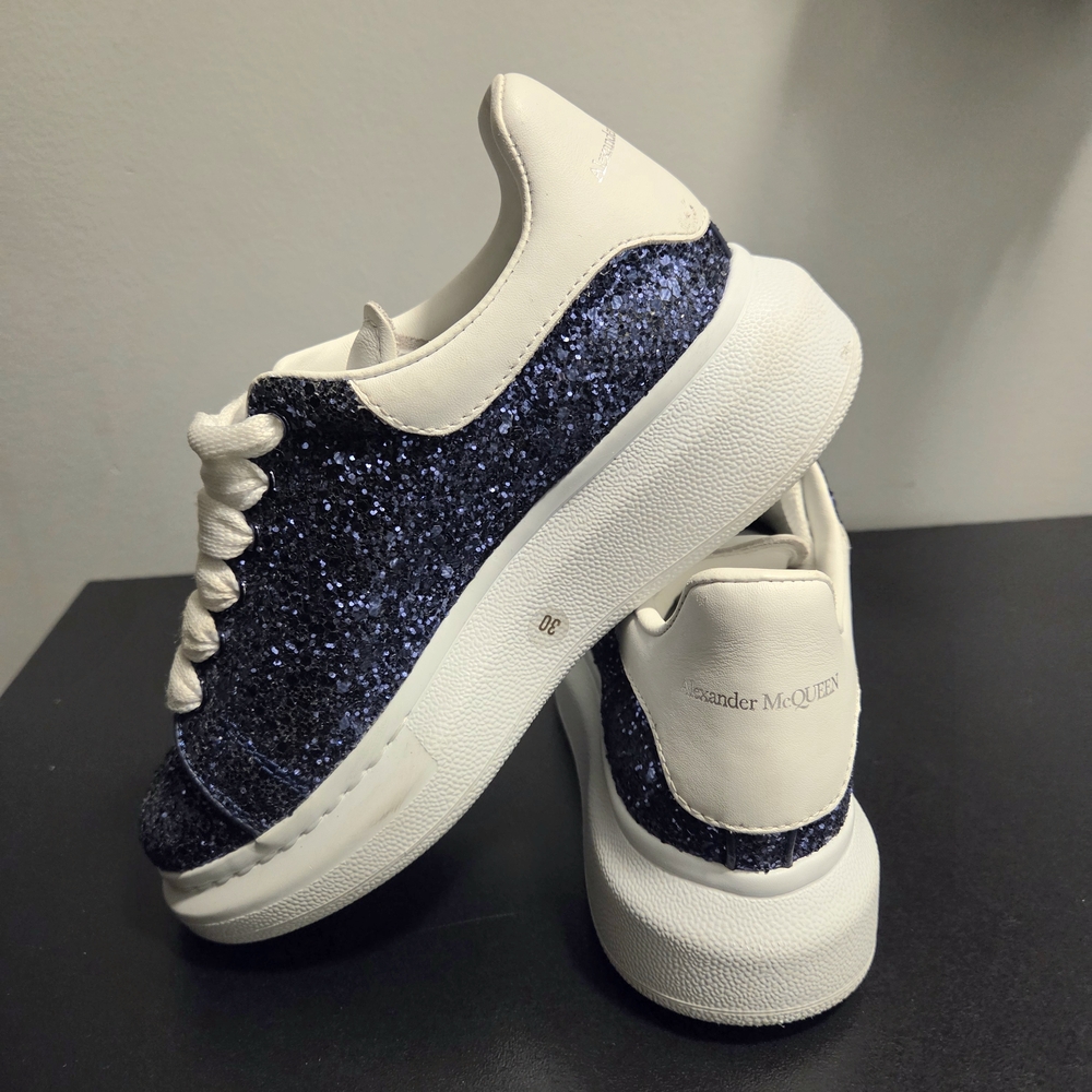 Alexander McQueen Glitter Platform Sneakers, KIDS